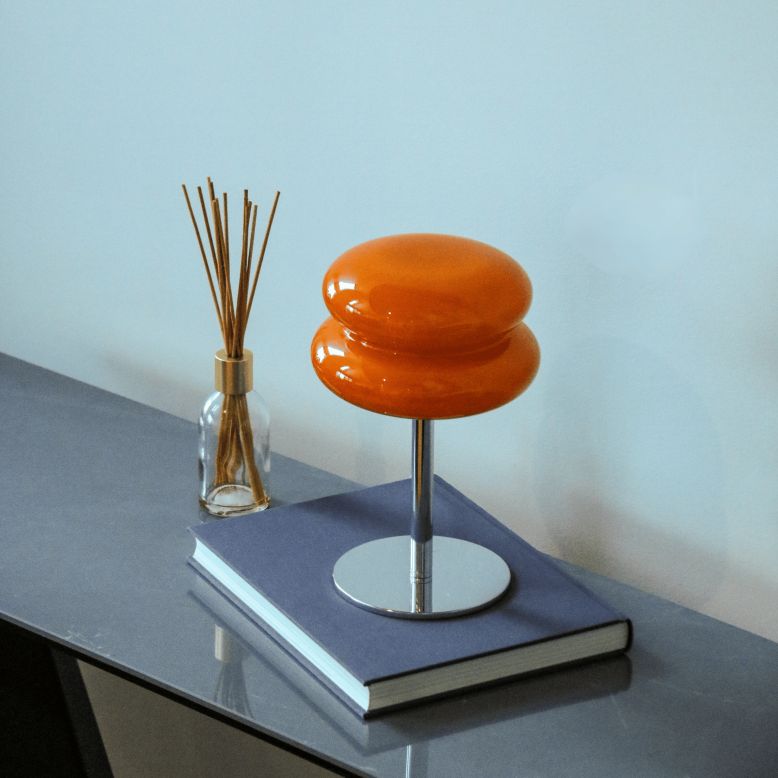 Retro Bauhaus Tischleuchte mit Lollipop-Ripple-Design