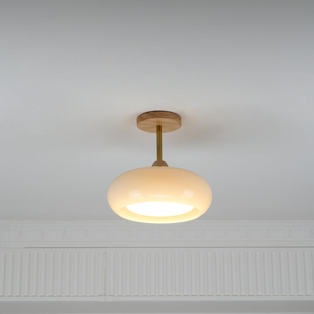L&aacute;mpara de techo de cristal retro Bauhaus
