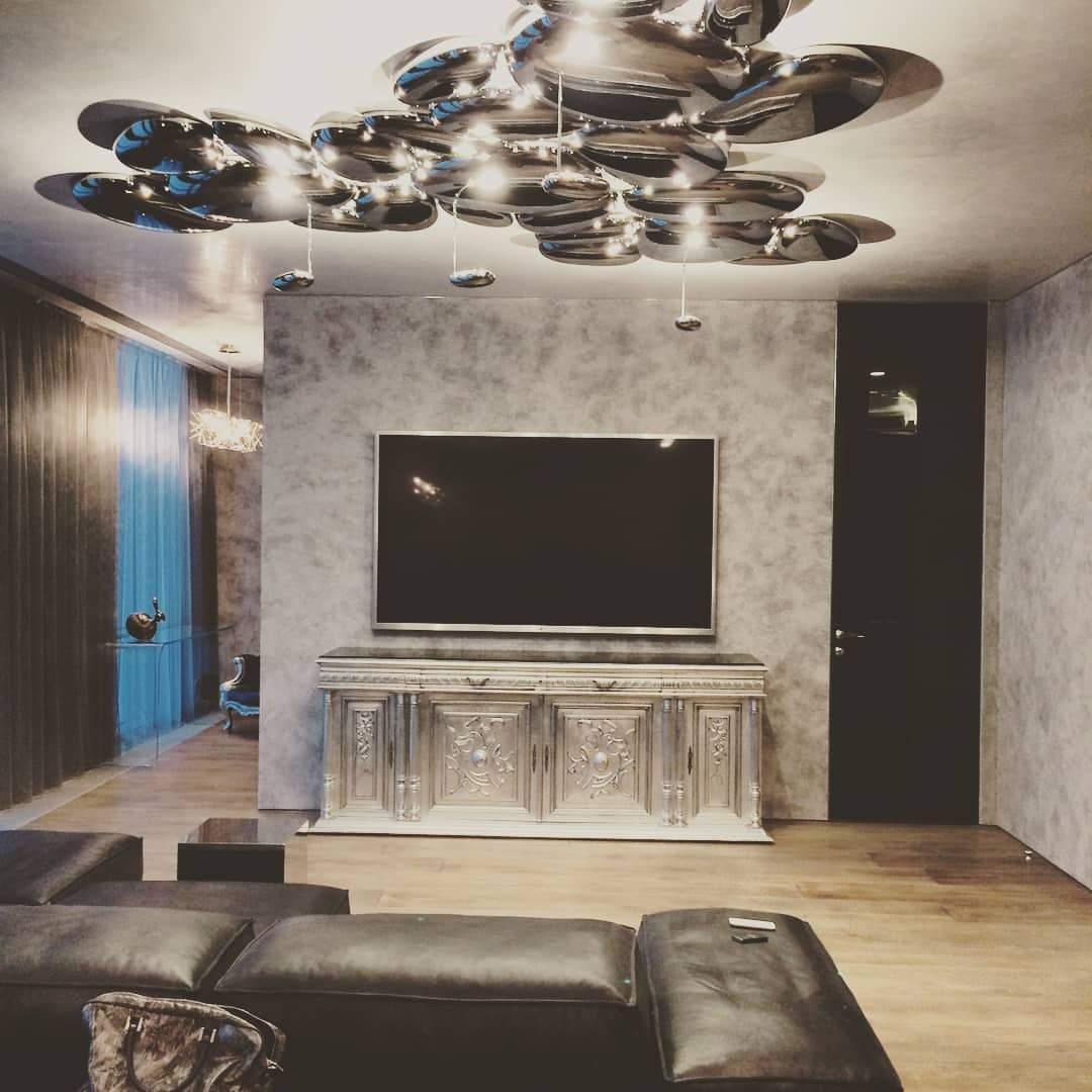 Zilveren plafondlamp met Italiaans design