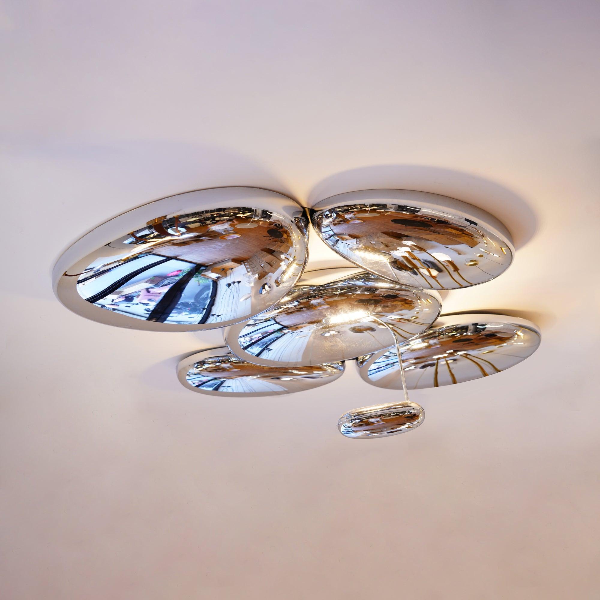 Zilveren plafondlamp met Italiaans design