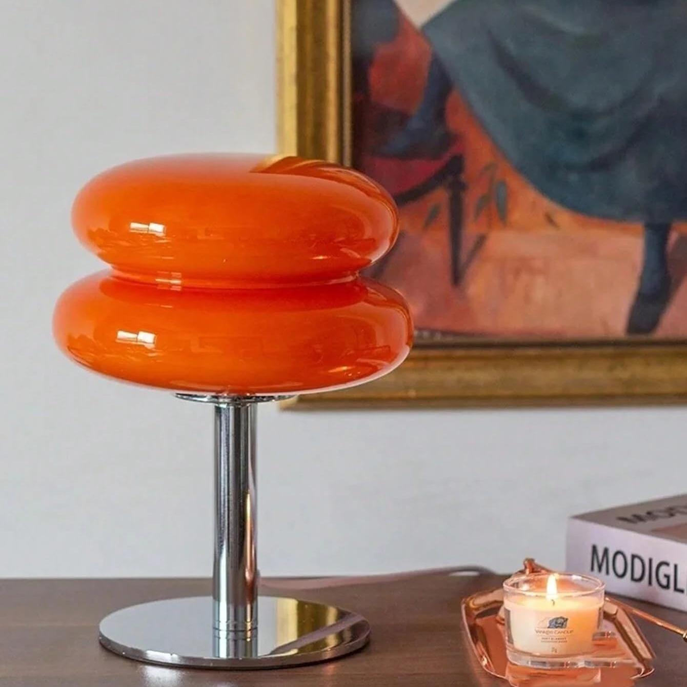 Retro Bauhaus Tischleuchte mit Lollipop-Ripple-Design