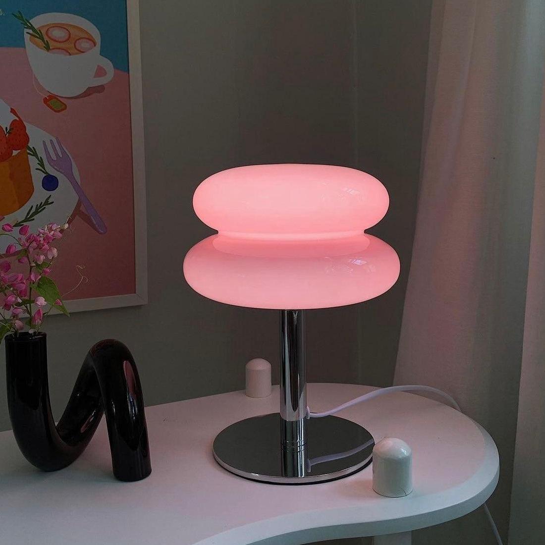 Retro Bauhaus Tischleuchte mit Lollipop-Ripple-Design