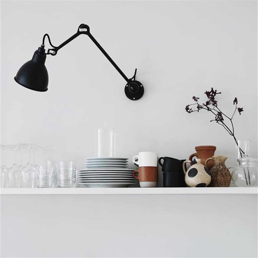 Industrielle Wandleuchte mit verstellbarem Arm