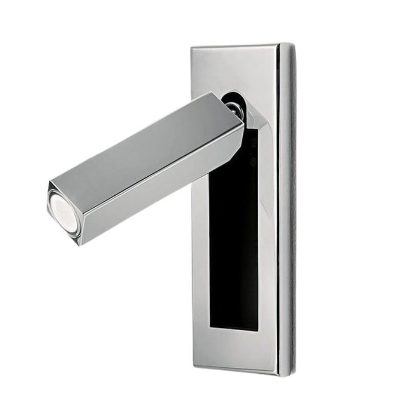 L&aacute;mpara de pared empotrada junto a la cama