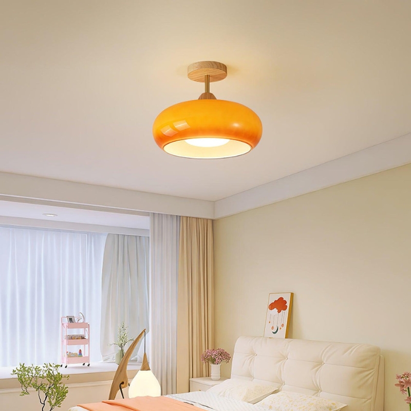 L&aacute;mpara de techo de cristal retro Bauhaus