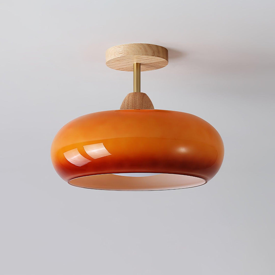 L&aacute;mpara de techo de cristal retro Bauhaus