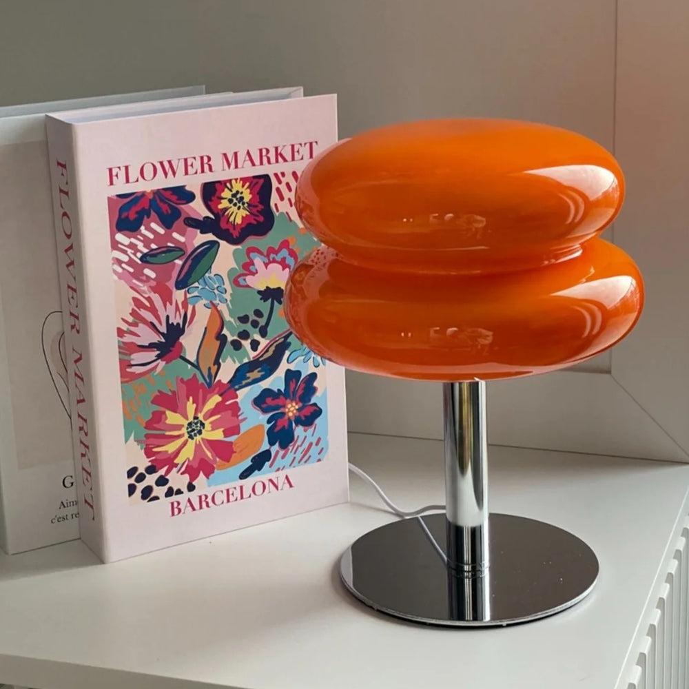 Retro Bauhaus Tischleuchte mit Lollipop-Ripple-Design