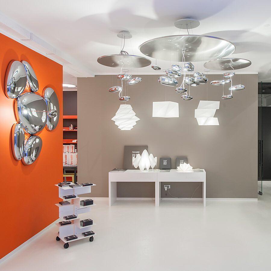 Zilveren plafondlamp met Italiaans design