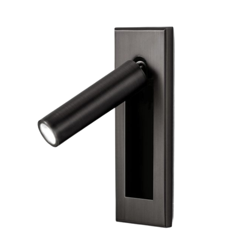 L&aacute;mpara de pared empotrada junto a la cama