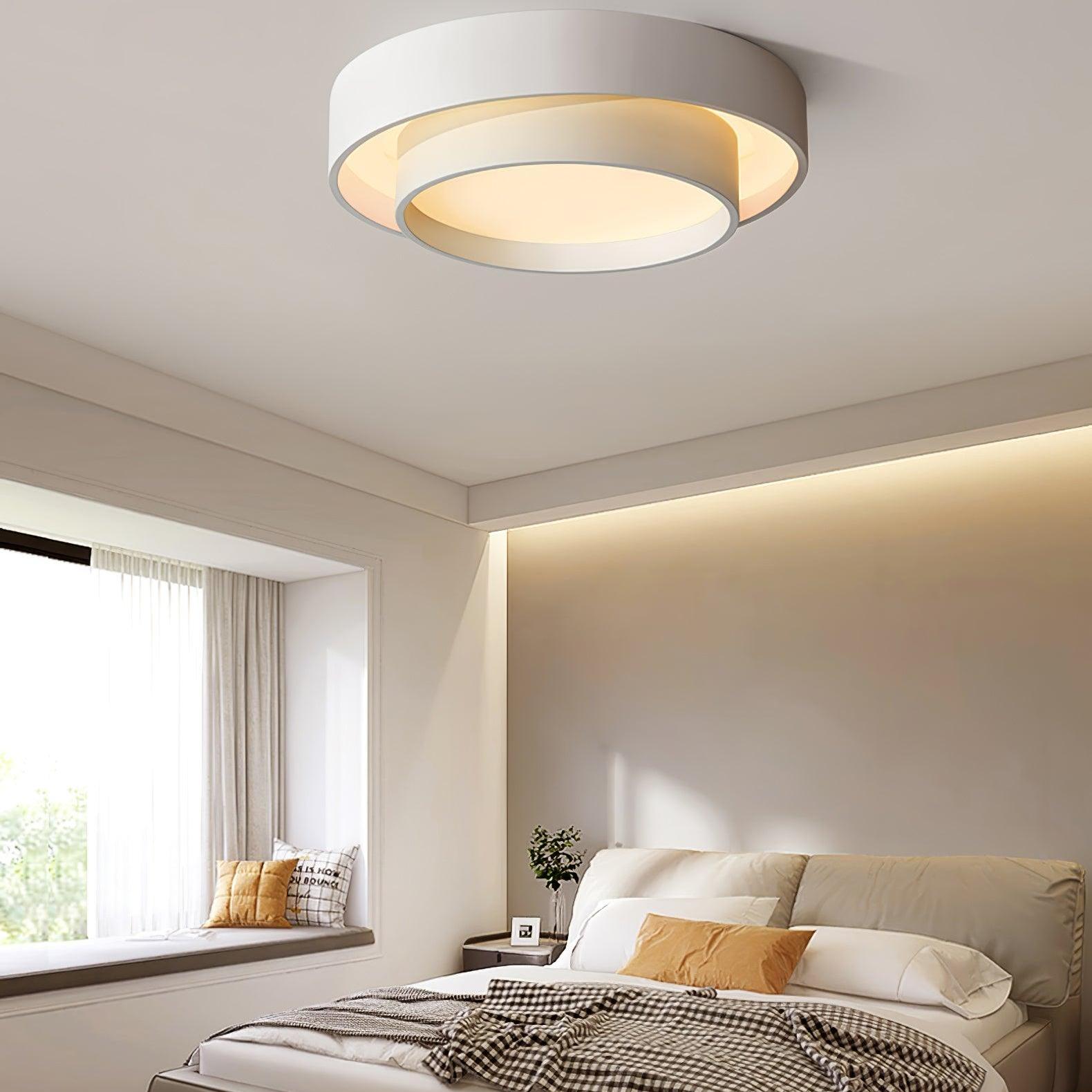 L&aacute;mpara de techo LED redonda doble moderna