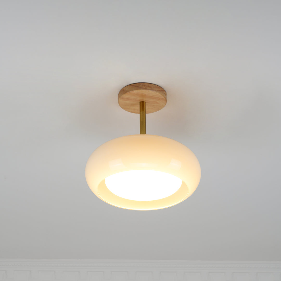 L&aacute;mpara de techo de cristal retro Bauhaus