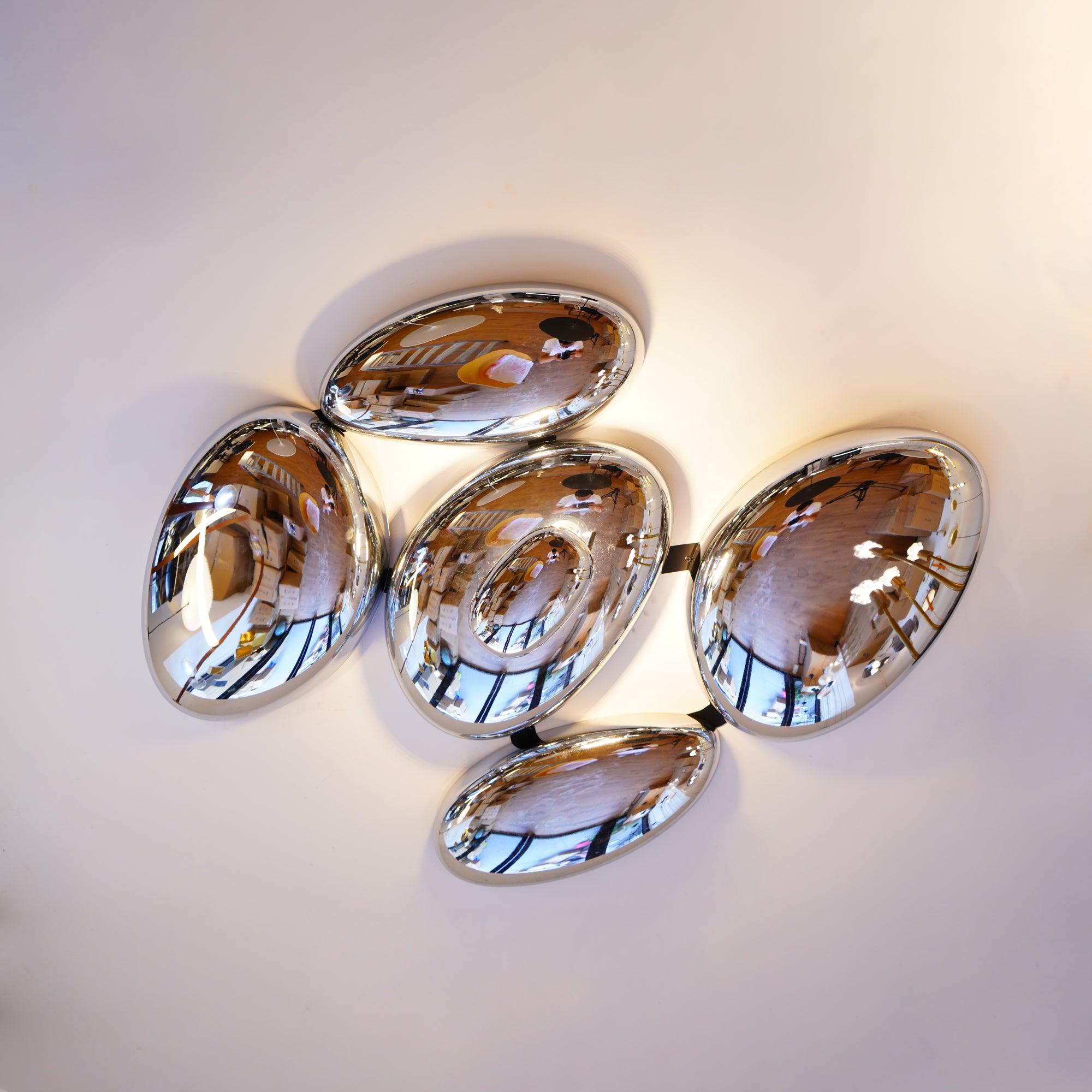 Zilveren plafondlamp met Italiaans design
