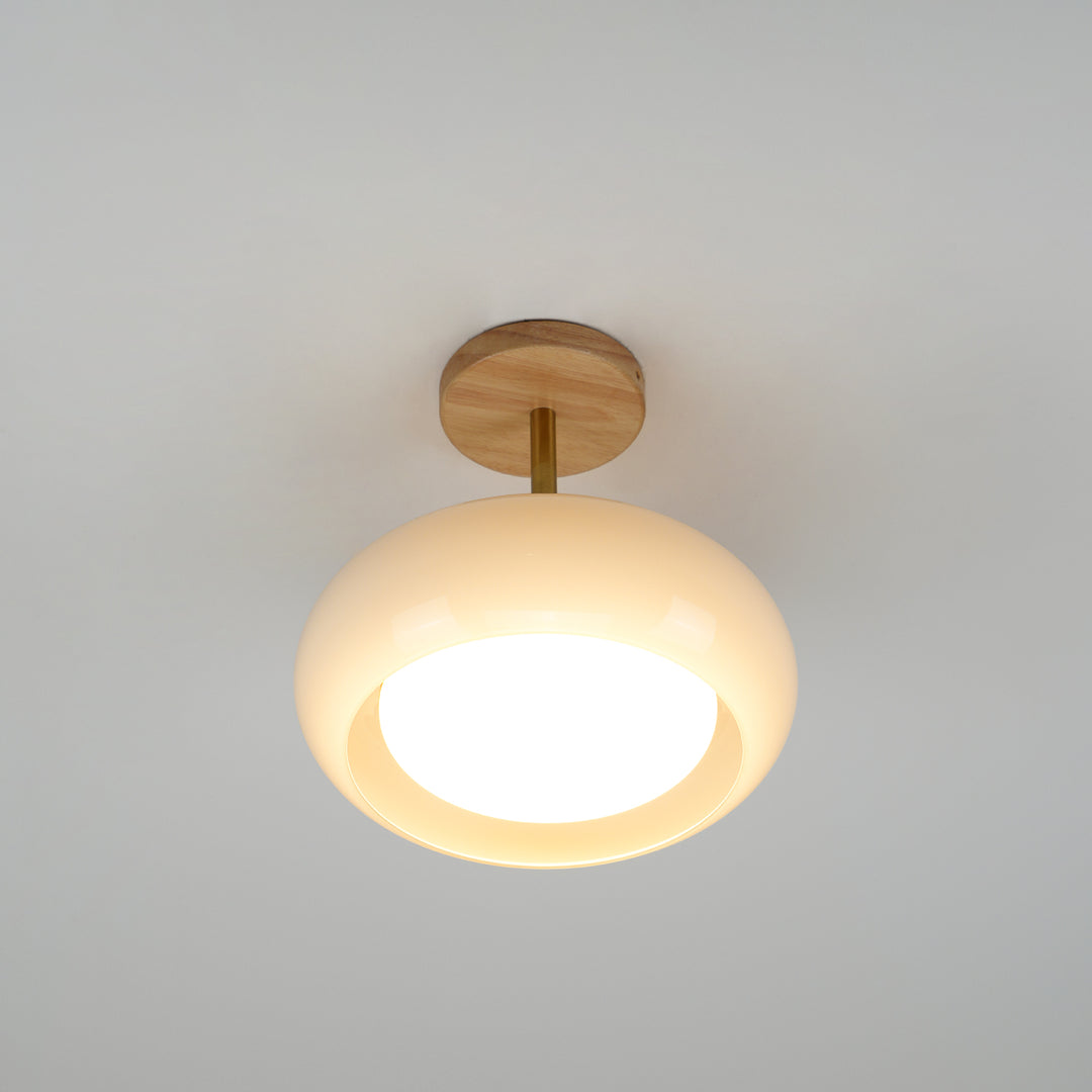 L&aacute;mpara de techo de cristal retro Bauhaus