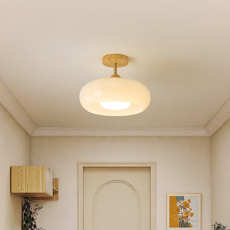 L&aacute;mpara de techo de cristal retro Bauhaus
