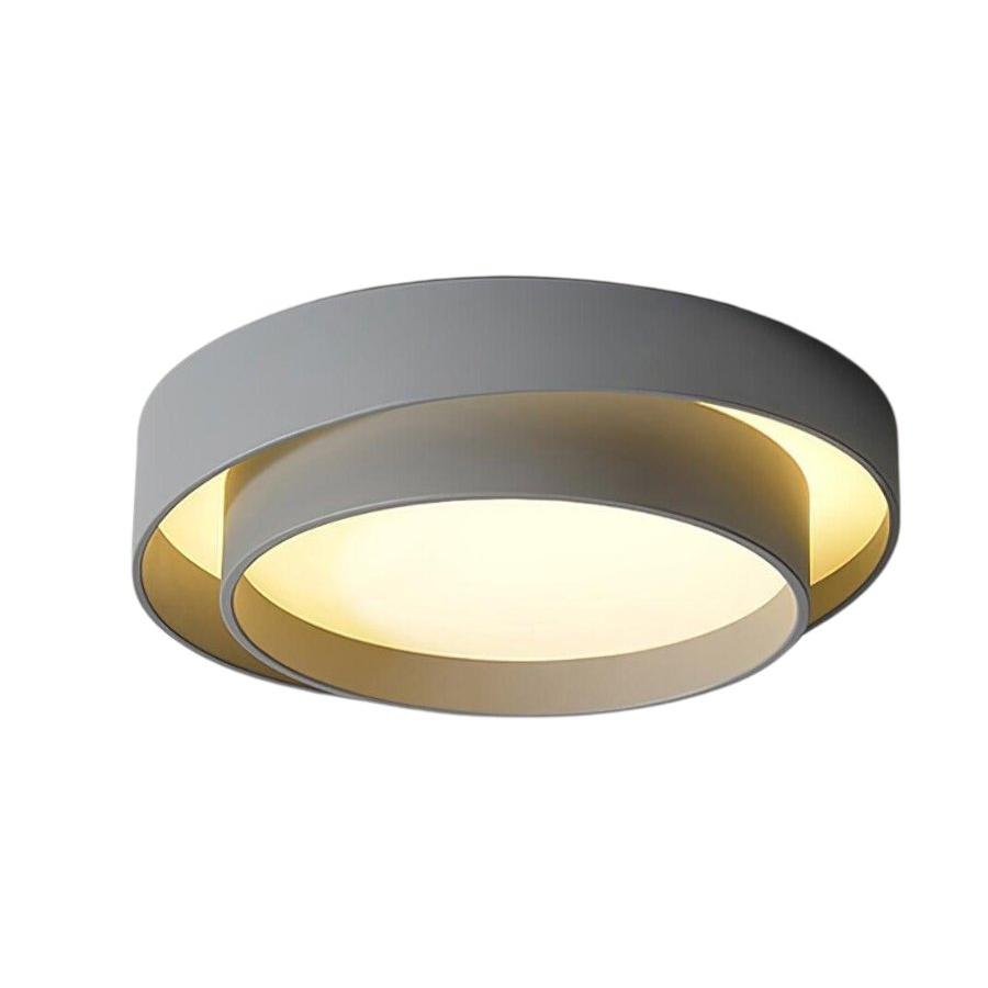 L&aacute;mpara de techo LED redonda doble moderna