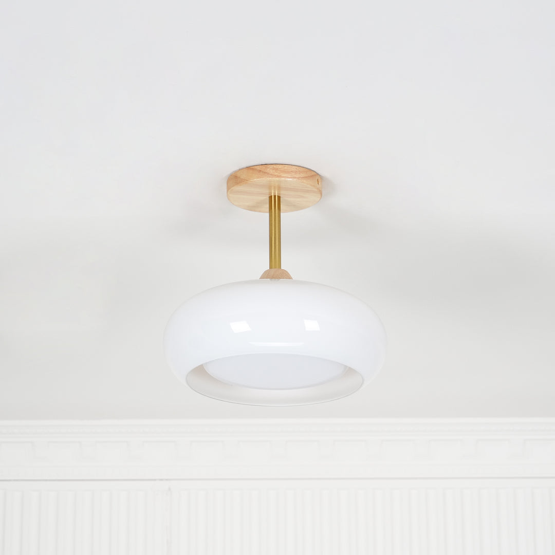 L&aacute;mpara de techo de cristal retro Bauhaus