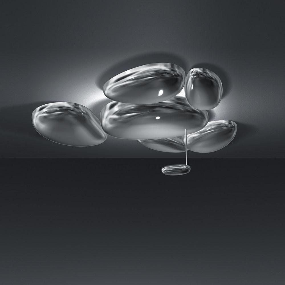 Zilveren plafondlamp met Italiaans design