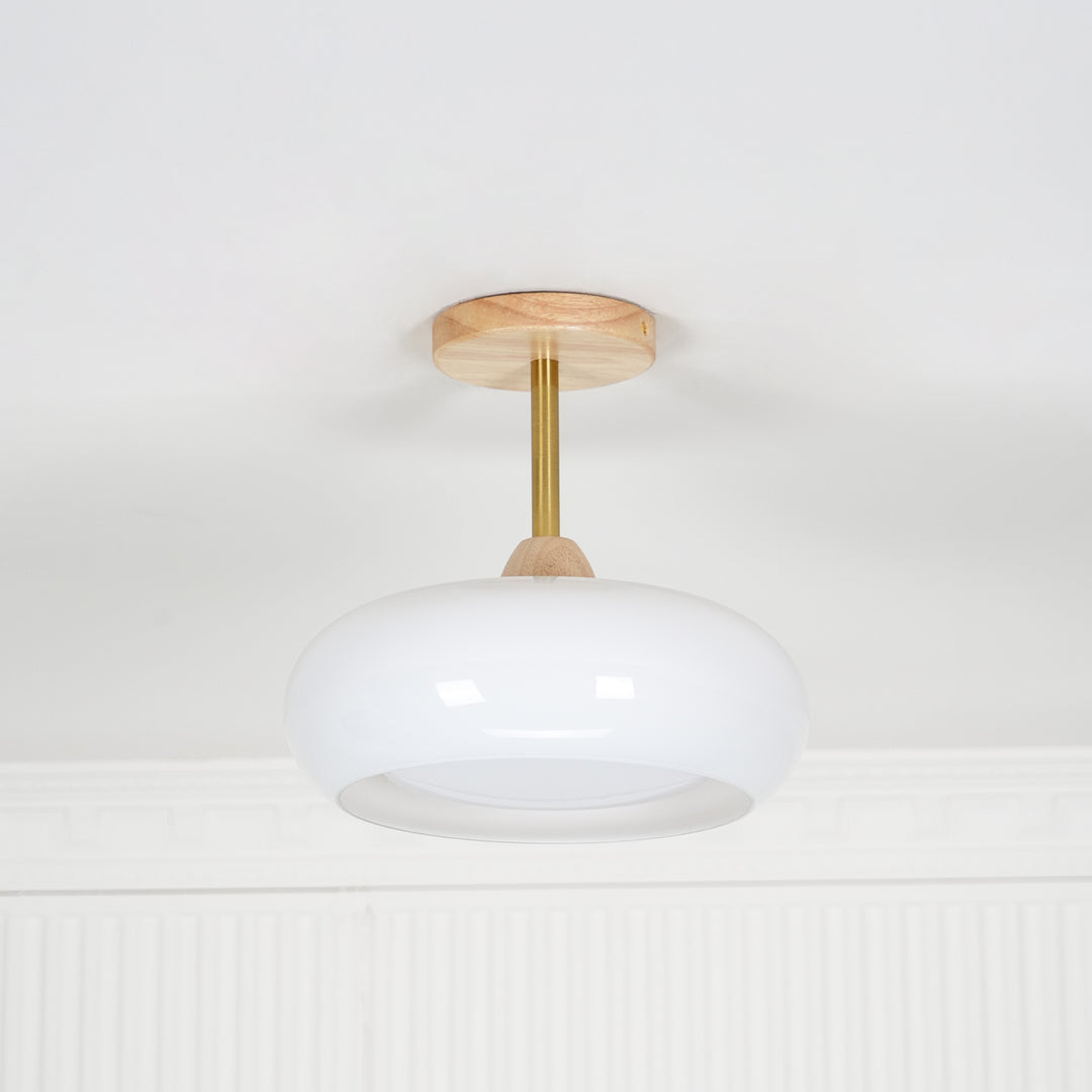 L&aacute;mpara de techo de cristal retro Bauhaus
