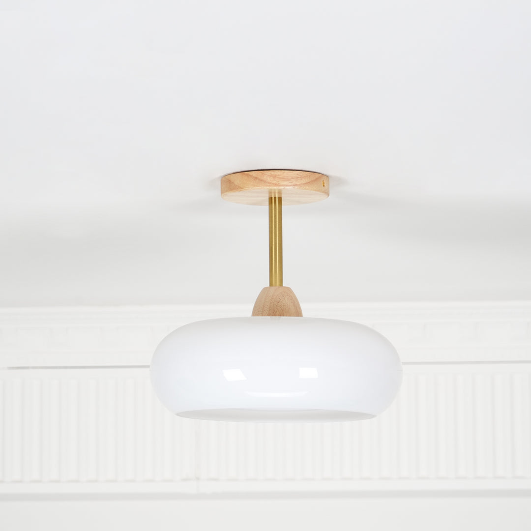 L&aacute;mpara de techo de cristal retro Bauhaus