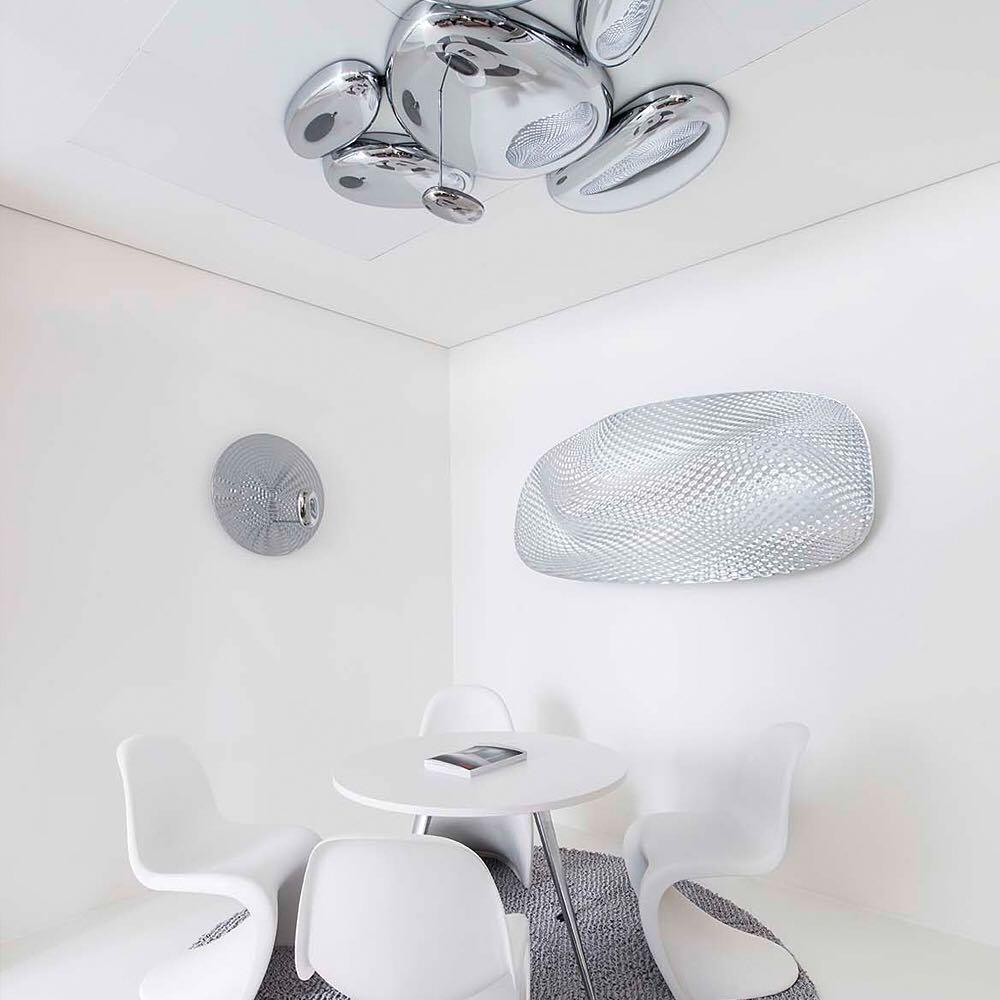 Zilveren plafondlamp met Italiaans design