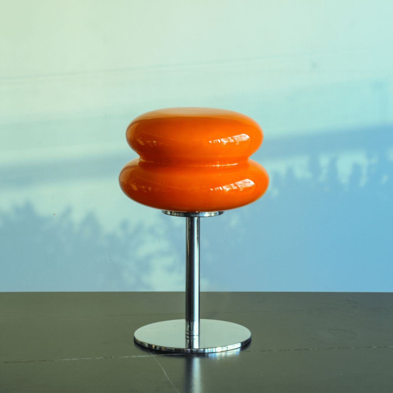 Retro Bauhaus Tischleuchte mit Lollipop-Ripple-Design