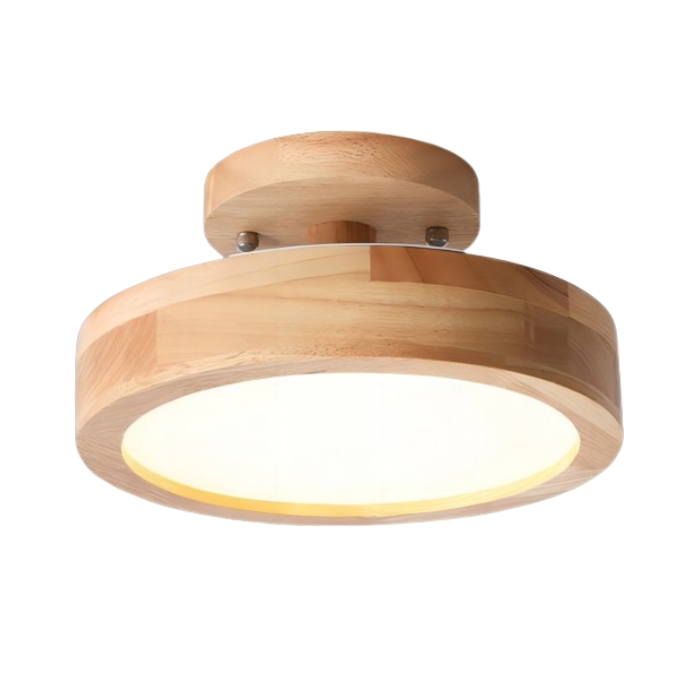 L&aacute;mpara de techo redonda de madera Macaroon