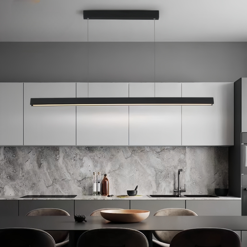 Moderne industri&euml;le metalen LED lineaire kroonluchter