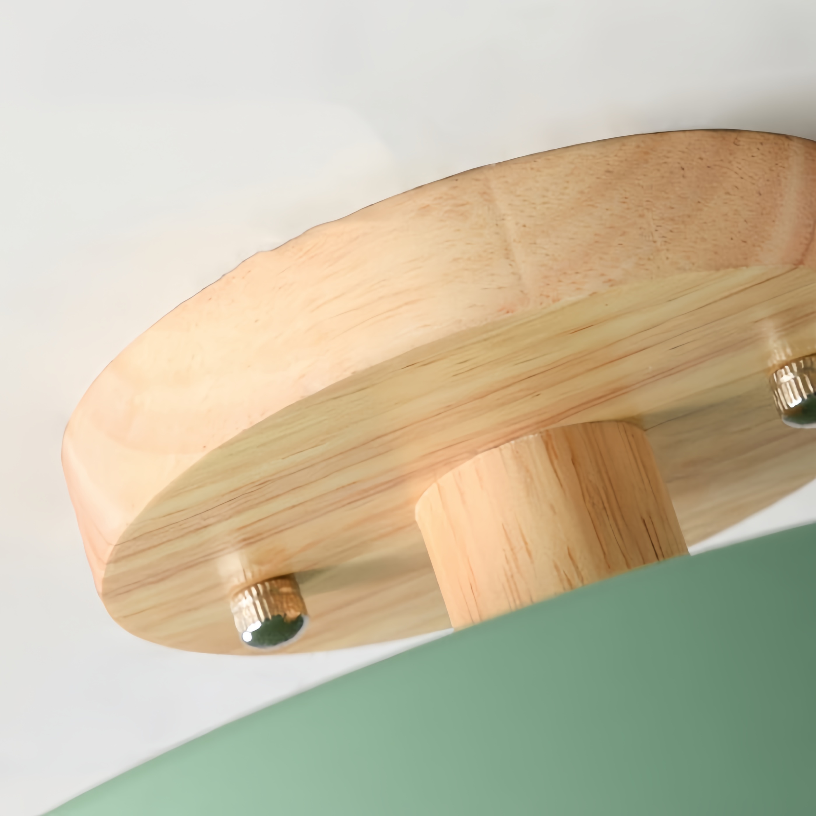 L&aacute;mpara de techo redonda de madera Macaroon
