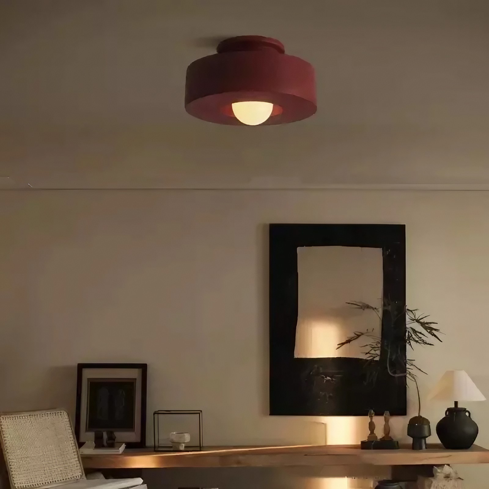 Retro Wabi Sabi Deckenlampe aus Kunstharz