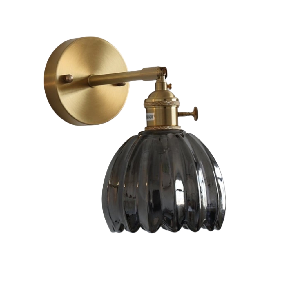 Vintage-Wandlampe in Form einer Glasblume mit Tulpenmotiv