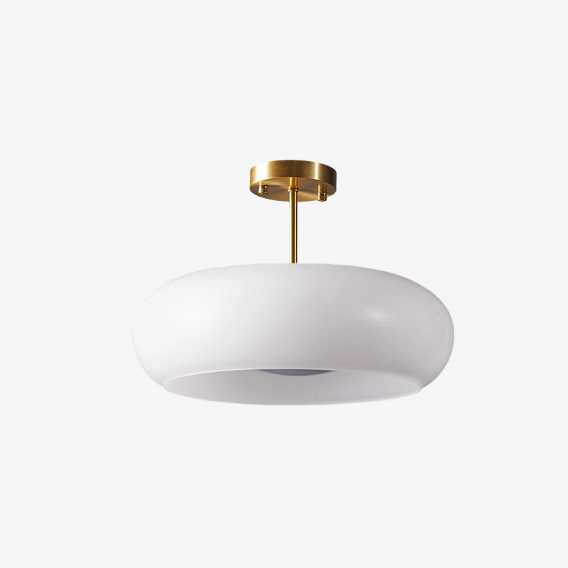 Plafonnier rond moderne en verre Bauvia, style Bauhaus &eacute;pur&eacute;, &eacute;clairage d'ambiance confortable N63