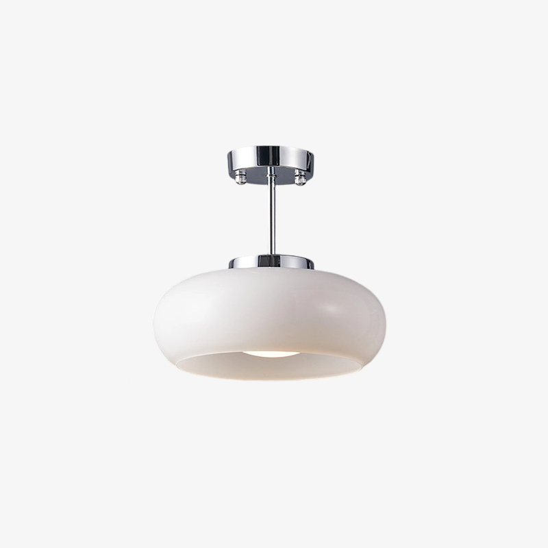 Plafonnier rond moderne en verre Bauvia, style Bauhaus &eacute;pur&eacute;, &eacute;clairage d'ambiance confortable N63