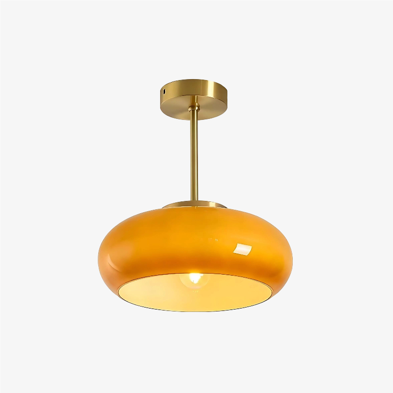 Plafonnier rond moderne en verre Bauvia, style Bauhaus &eacute;pur&eacute;, &eacute;clairage d'ambiance confortable N63