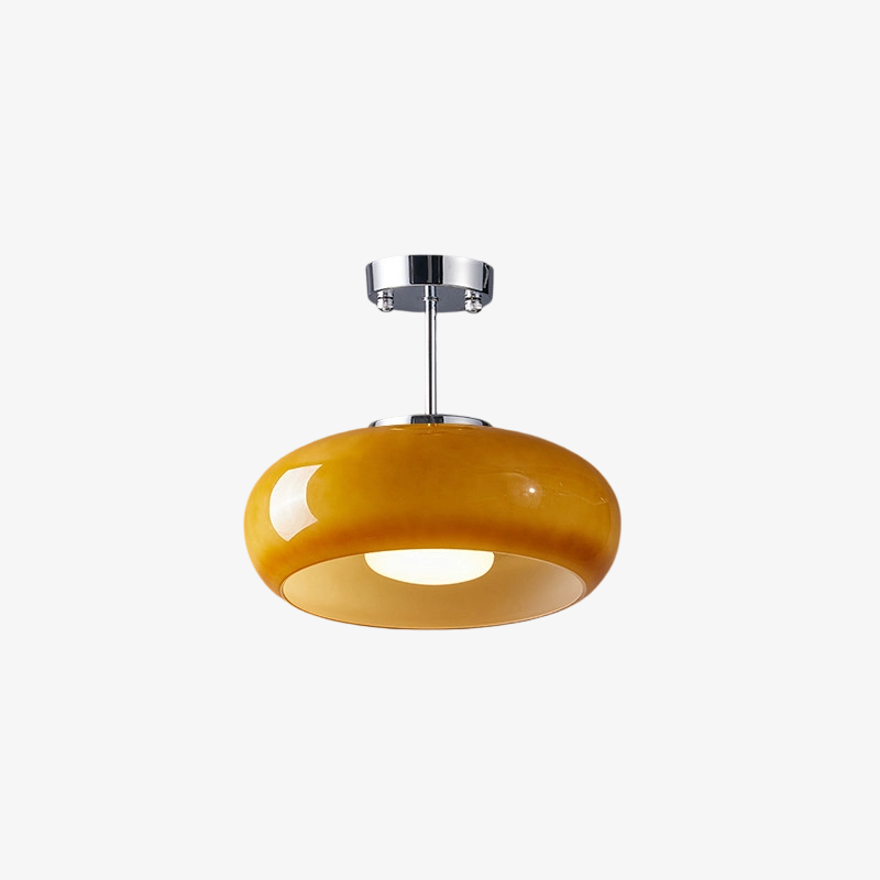 Plafonnier rond moderne en verre Bauvia, style Bauhaus &eacute;pur&eacute;, &eacute;clairage d'ambiance confortable N63
