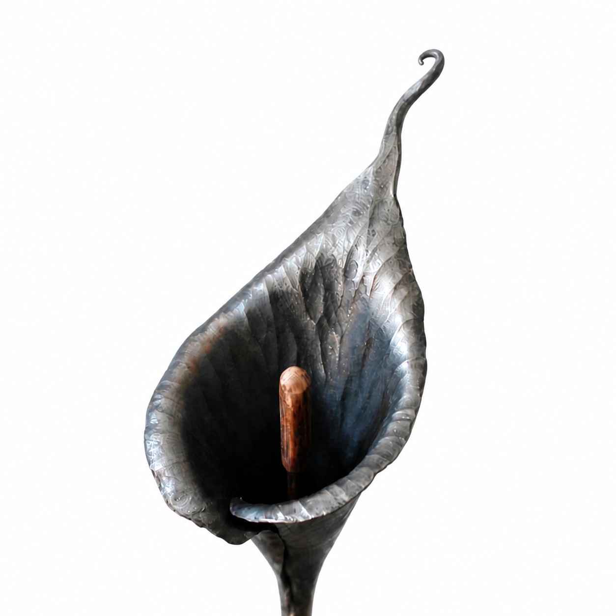 Handgeschmiedeter Calla-Lilienstiel aus Eisen als Dekoration