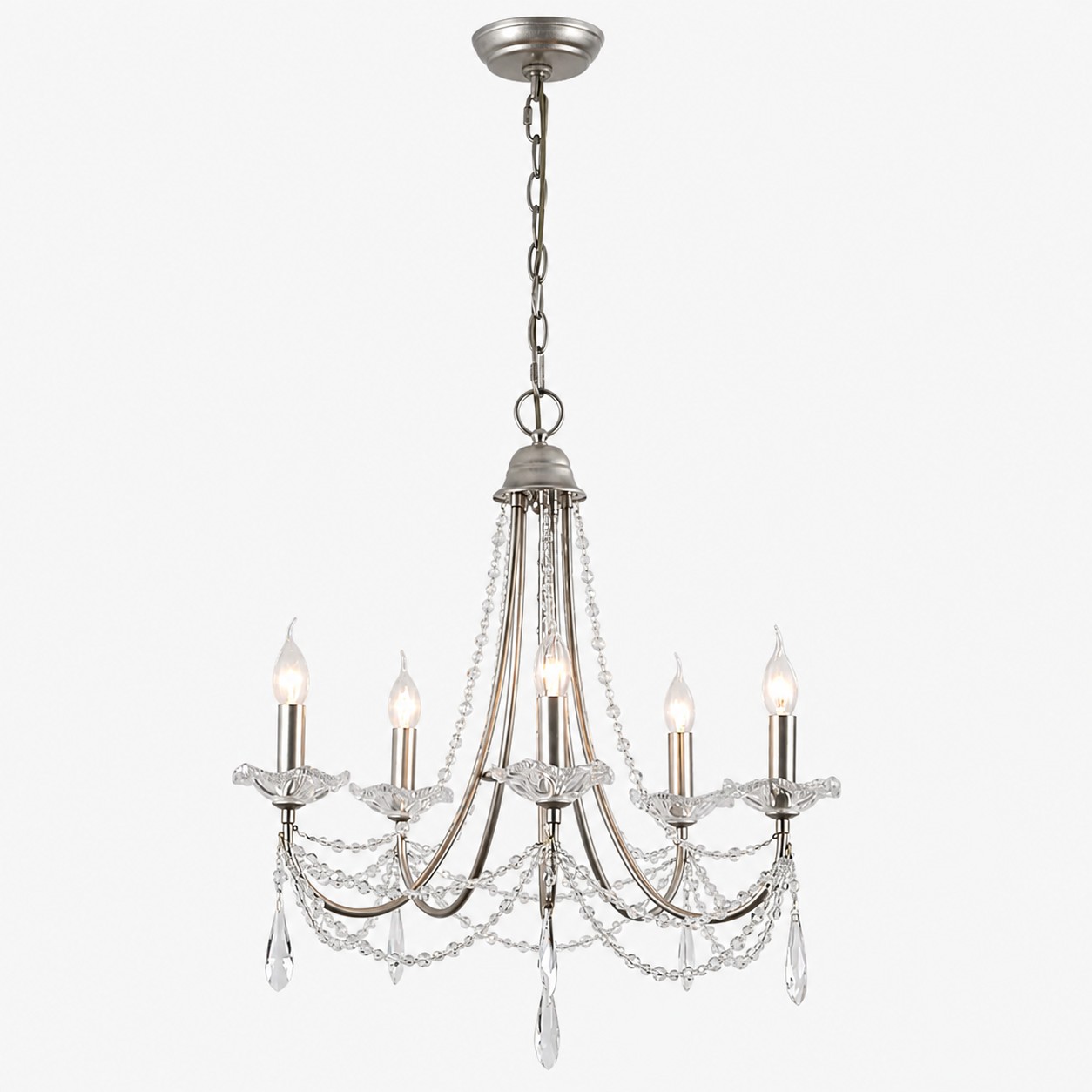 Silver Crystal Branch Chandelier