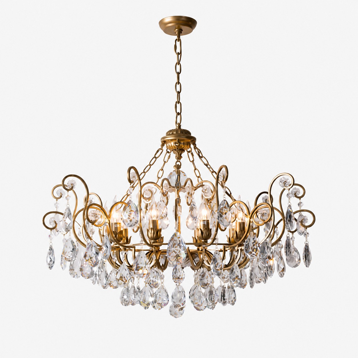 Lustre en cristal style campagne fran&ccedil;aise