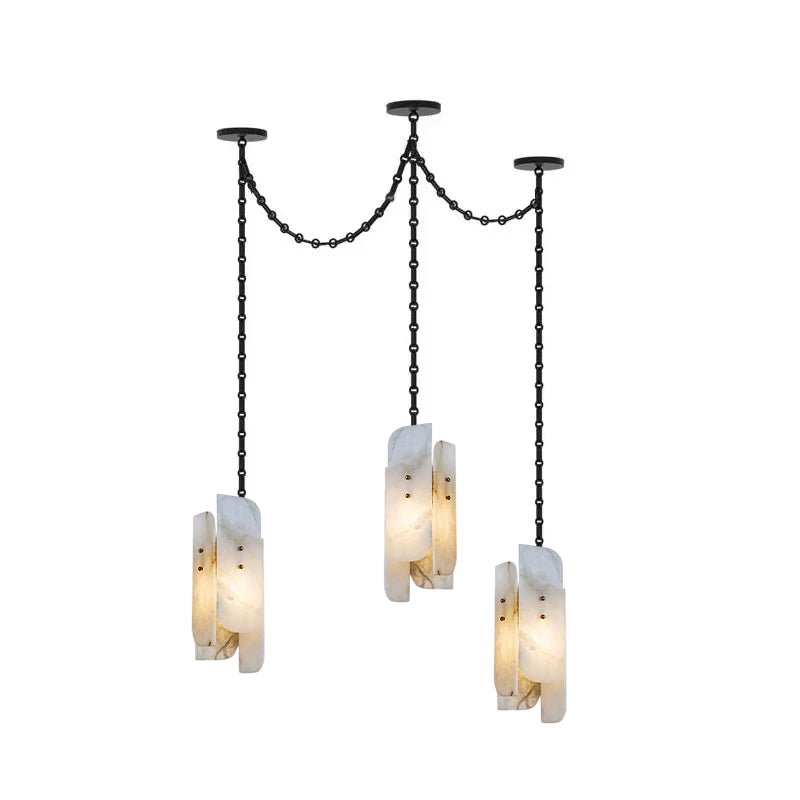 Lustre c&acirc;bl&eacute; &agrave; cha&icirc;ne avec abat-jour cylindrique givr&eacute;