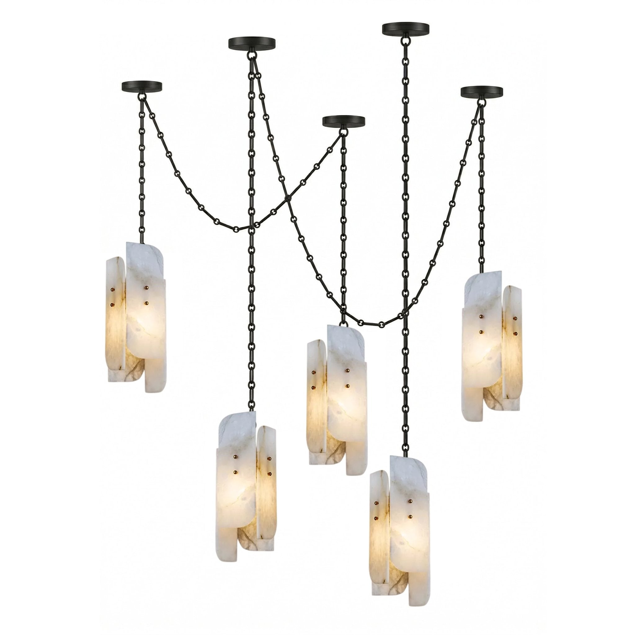 Lustre c&acirc;bl&eacute; &agrave; cha&icirc;ne avec abat-jour cylindrique givr&eacute;