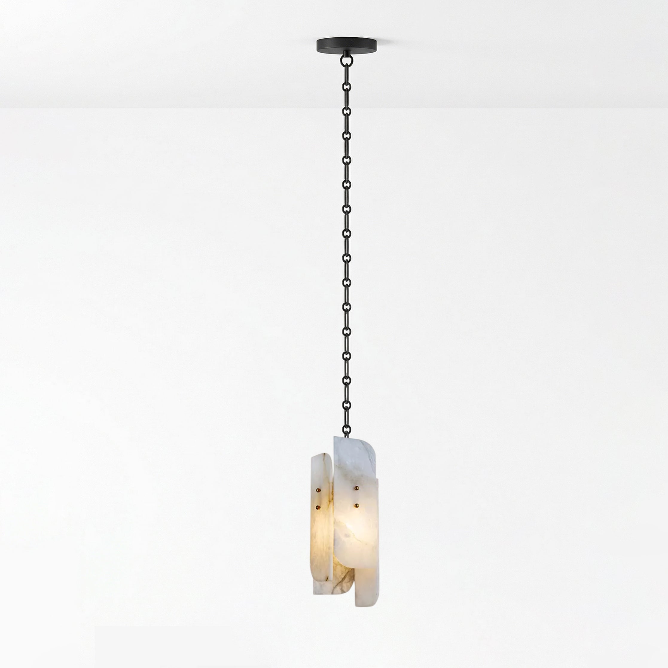 Lustre c&acirc;bl&eacute; &agrave; cha&icirc;ne avec abat-jour cylindrique givr&eacute;
