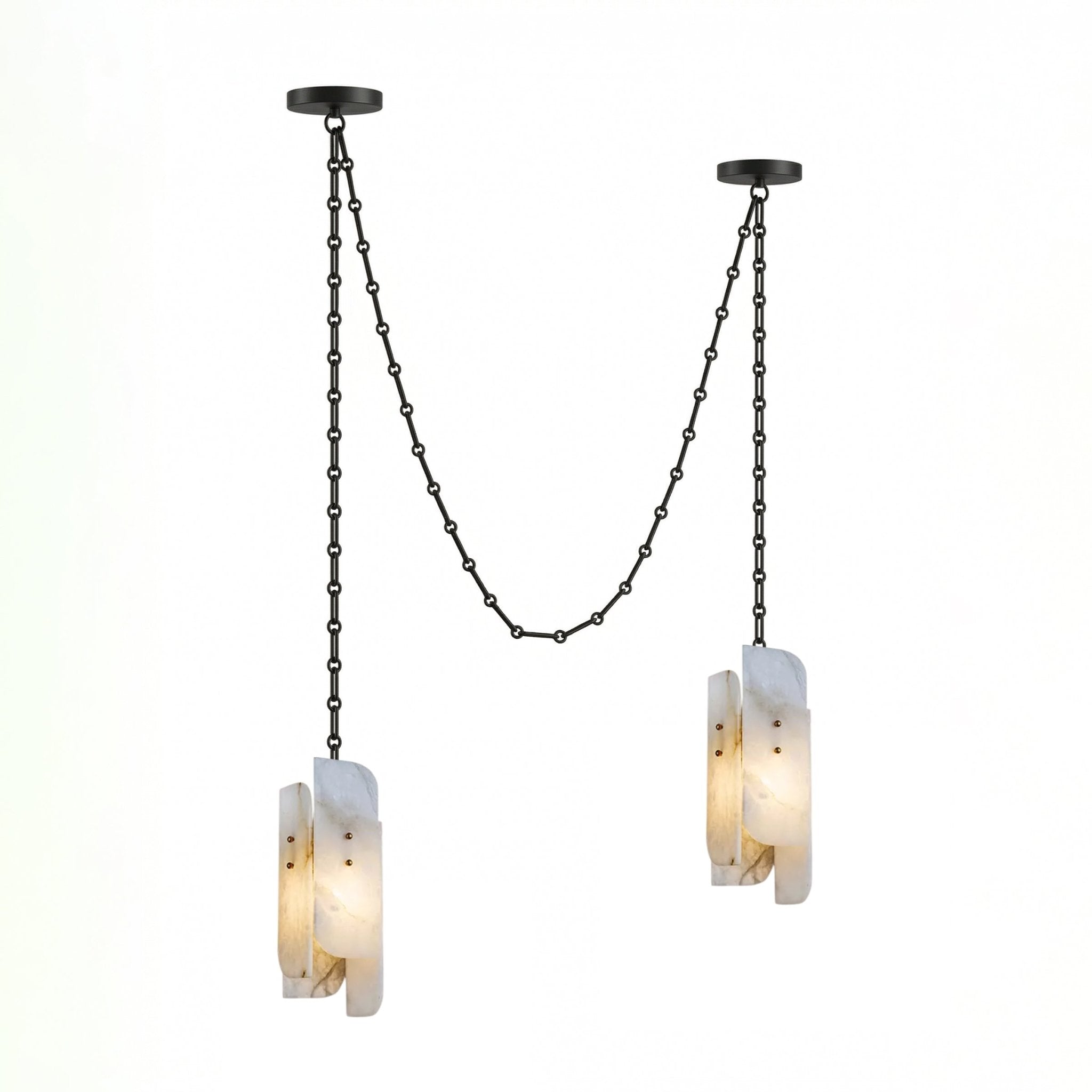 Lustre c&acirc;bl&eacute; &agrave; cha&icirc;ne avec abat-jour cylindrique givr&eacute;