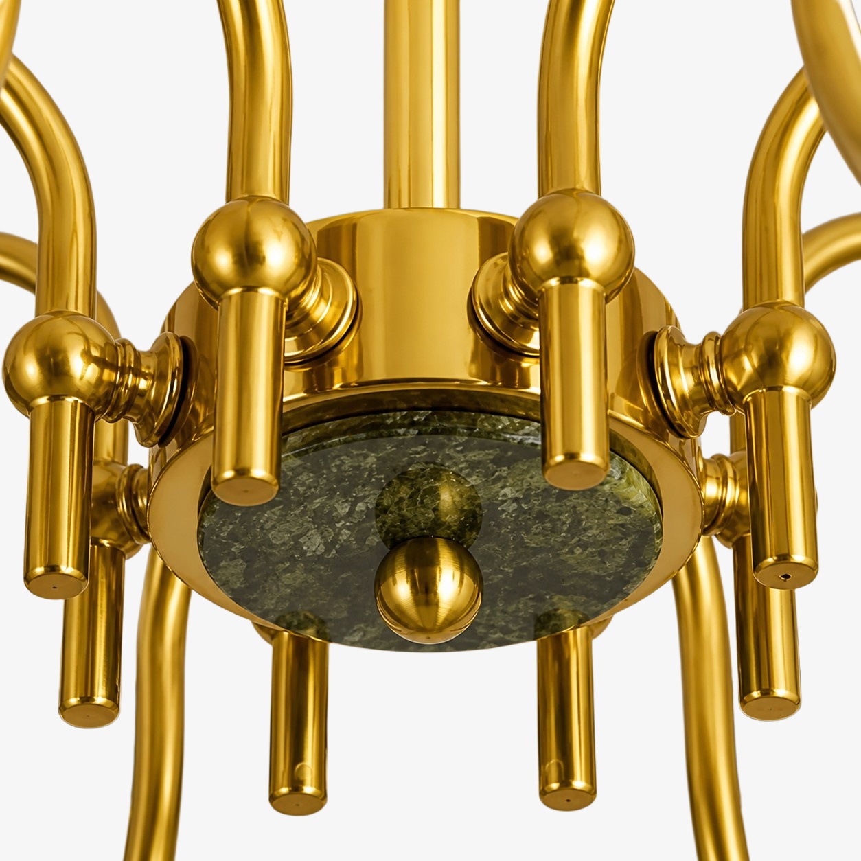 L&aacute;mpara de ara&ntilde;a de brazo en bucle de jade verde